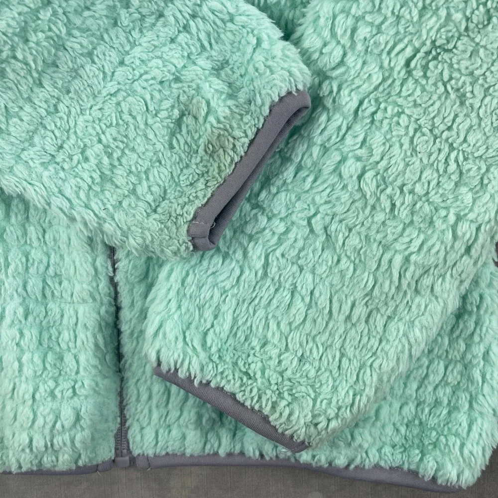 Reebok Youth M 10/12 Mint Green Full Zip Fleece Jacket High Pile Sherpa